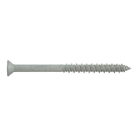 Dewalt Concrete Screw Anchor, 1/4" Dia., Flat, 4" L, Stainless Steel Plain, 100 PK DEW DFM4EUF365